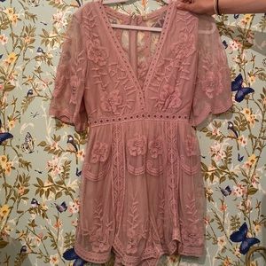 Pink Lace Trendy Romper